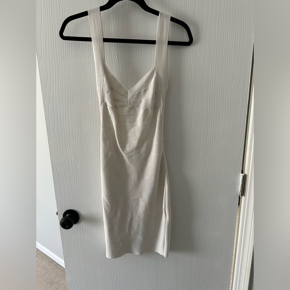 Women’s Bandage Dress White Formal Backless Mini Dress